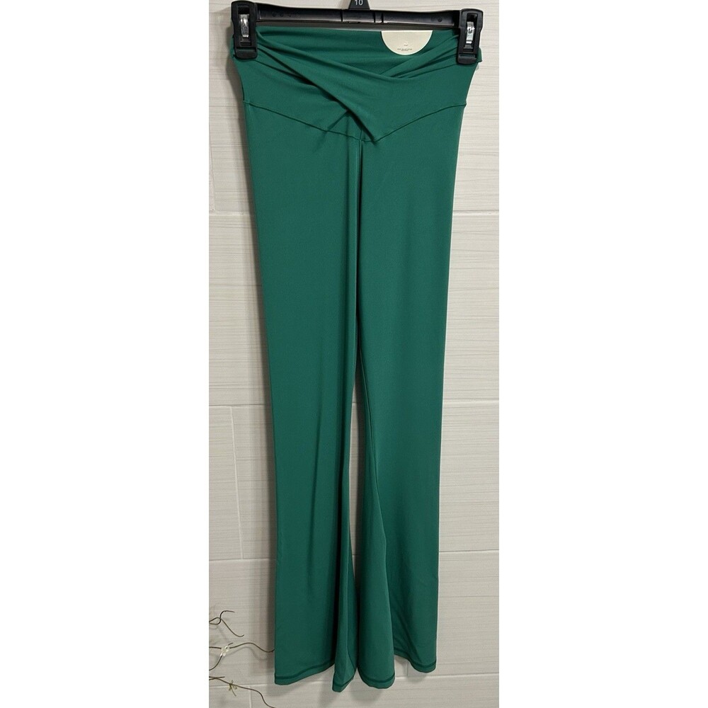 Offline by Aerie Real Me Kelly Green Flare Legging Pant High Rise Cross Front S